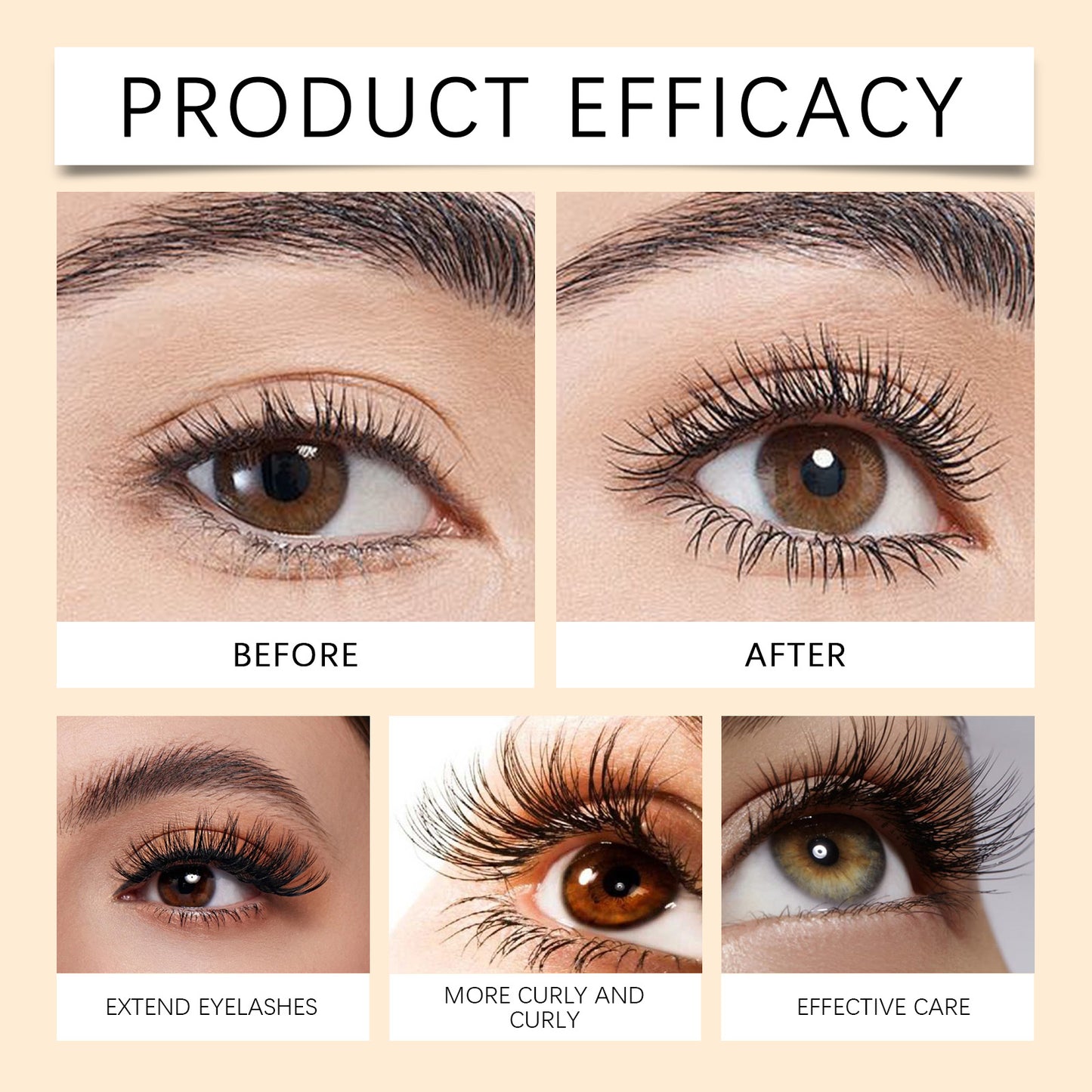 OUHOE Mascara Serum – Gentle, Nourishing, for Curled, Lengthened & Natural Lashes. Daily, Portable, Long-Wearing Lash Care