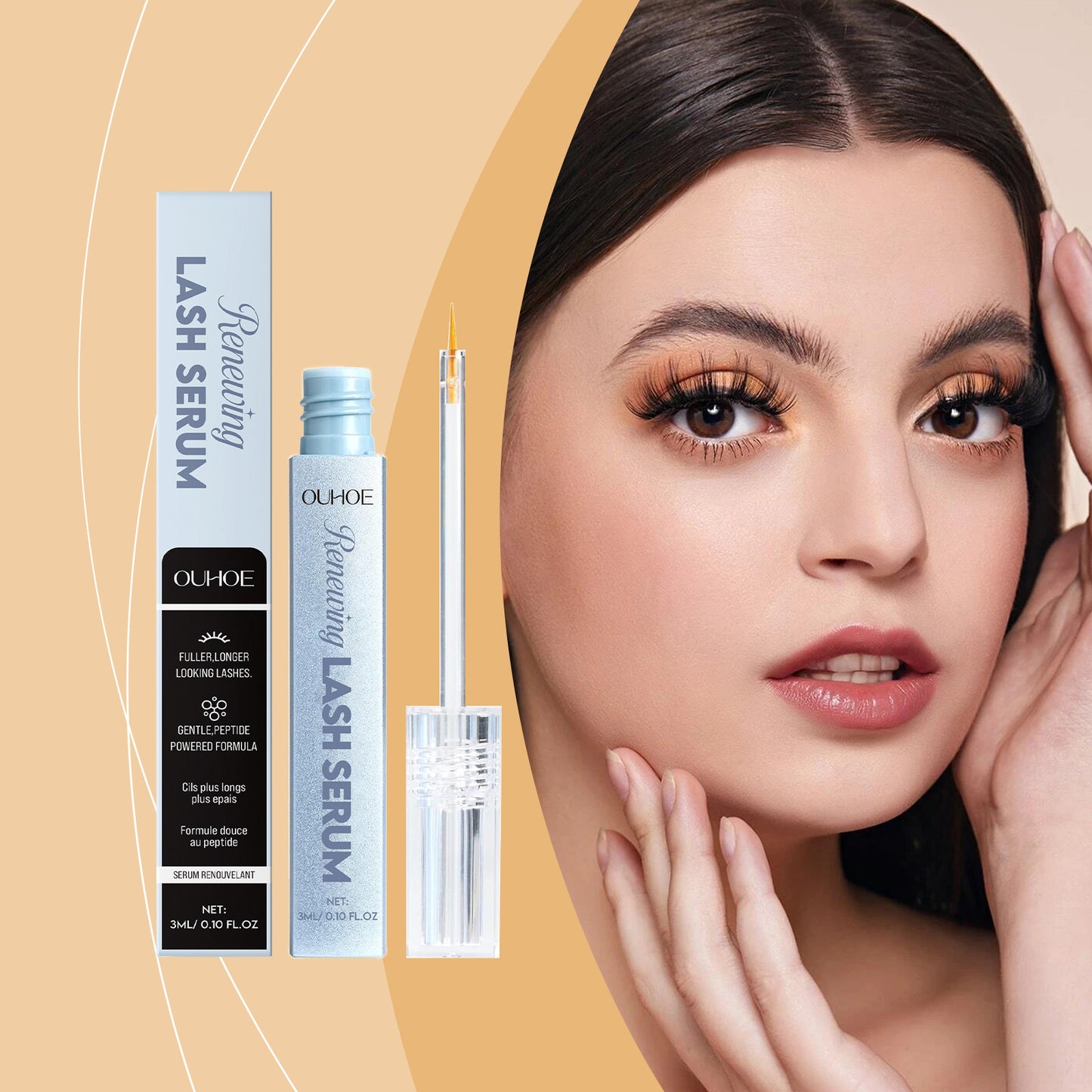 OUHOE Mascara Serum – Gentle, Nourishing, for Curled, Lengthened & Natural Lashes. Daily, Portable, Long-Wearing Lash Care
