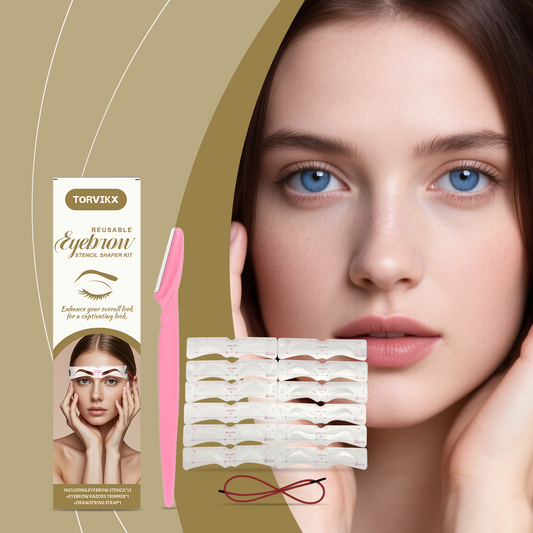 TORVIKX Eyebrow Stamp Stencil Kit – Lazy-friendly Brow Filling, Waterproof & Sweatproof!
