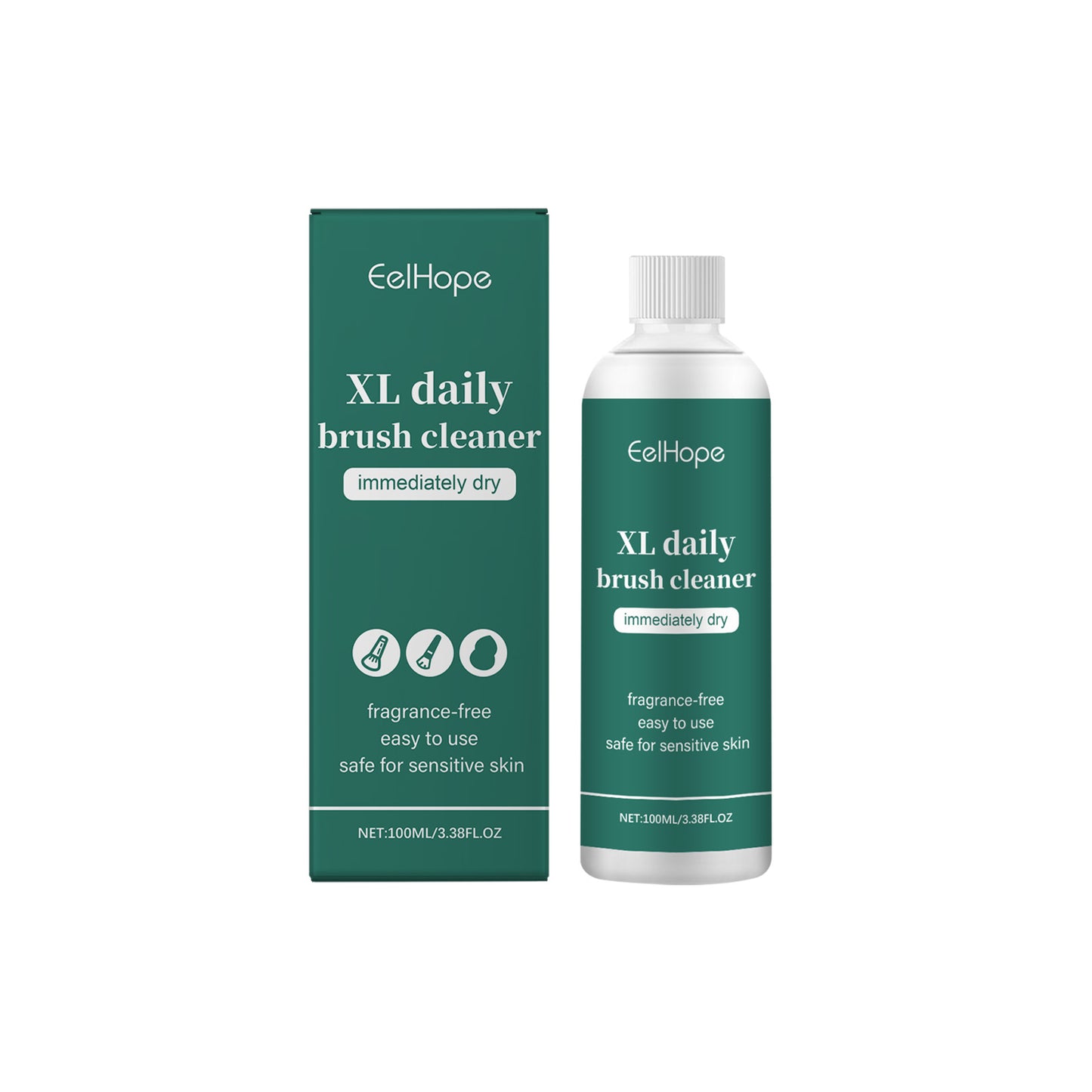 Eelhope Makeup Brush Cleaner – Removes cosmetic residues, for daily care, with mild ingredients, portable and easy to use.
