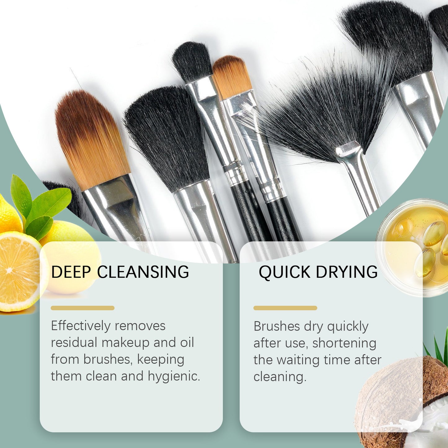 Eelhope Makeup Brush Cleaner – Removes cosmetic residues, for daily care, with mild ingredients, portable and easy to use.