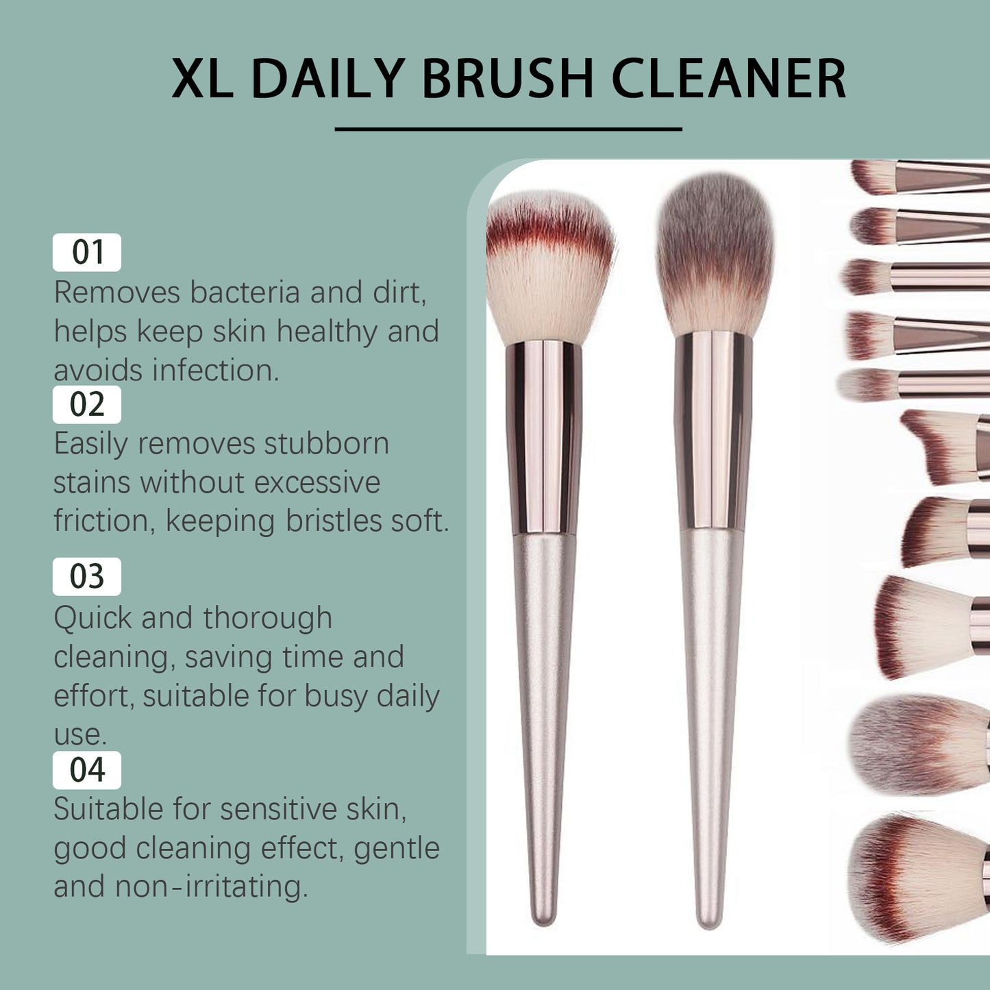 Eelhope Makeup Brush Cleaner – Removes cosmetic residues, for daily care, with mild ingredients, portable and easy to use.