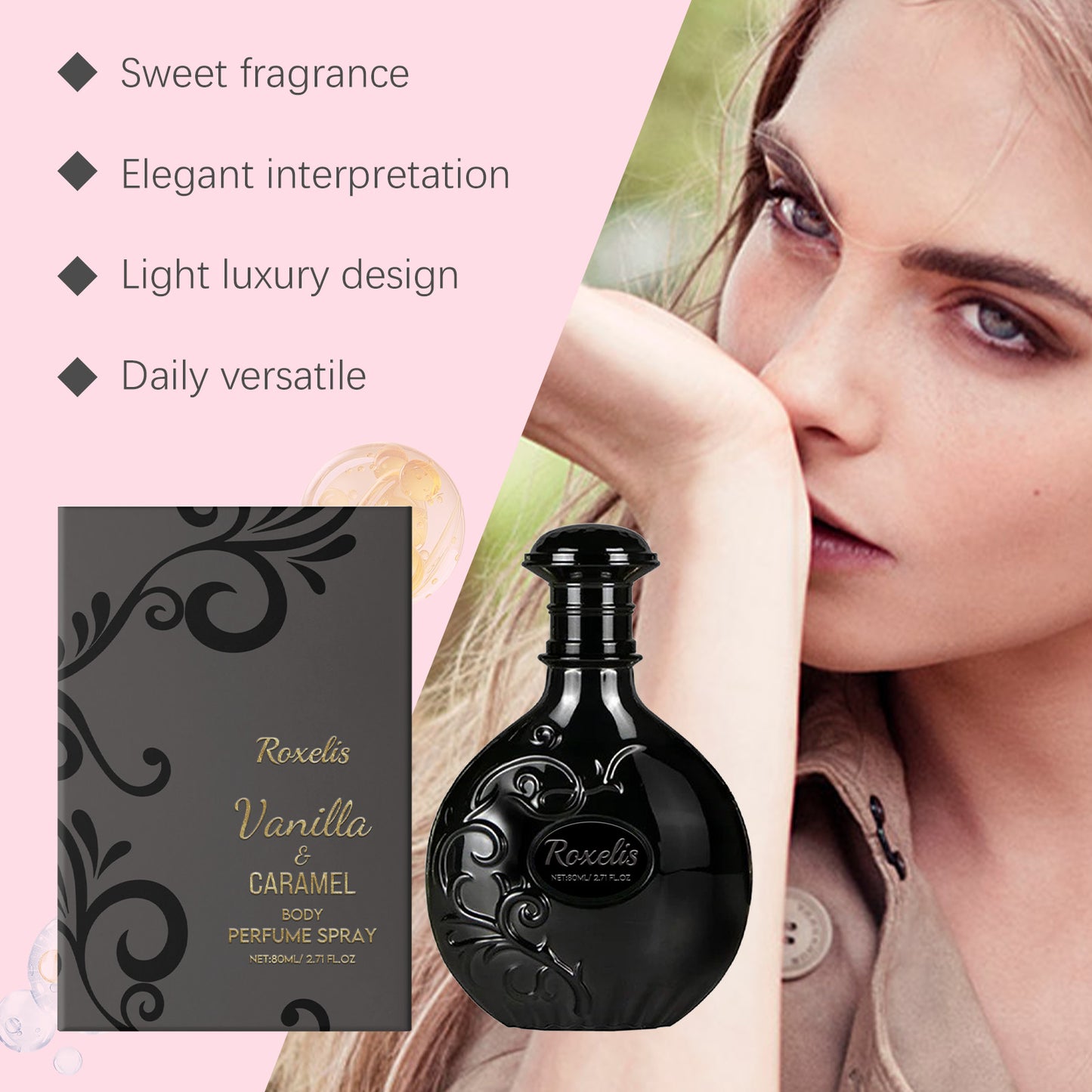 Roxelis Luxurious Elegance Fragrance – Natural Notes, Fresh Aroma, Evoking Graceful Romance, with a Delicate, Lingering Scent