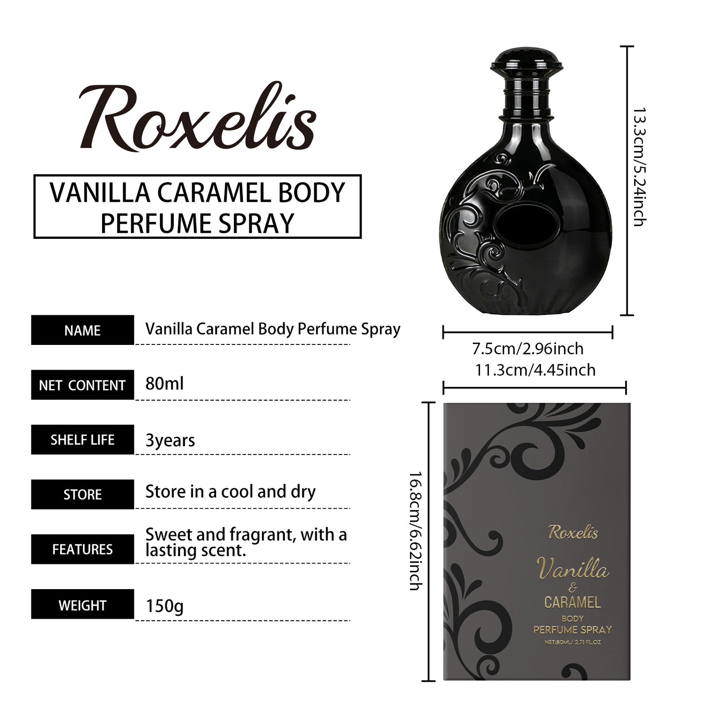 Roxelis Luxurious Elegance Fragrance – Natural Notes, Fresh Aroma, Evoking Graceful Romance, with a Delicate, Lingering Scent